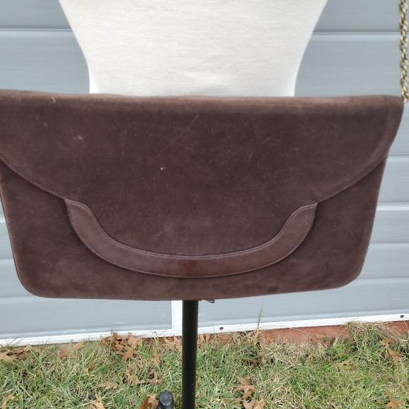 Francois Brown Vintage Suede Bag Clutch With Mirror - Picture 4 of 14